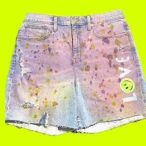 J Crew denim shorts. Hand painted.